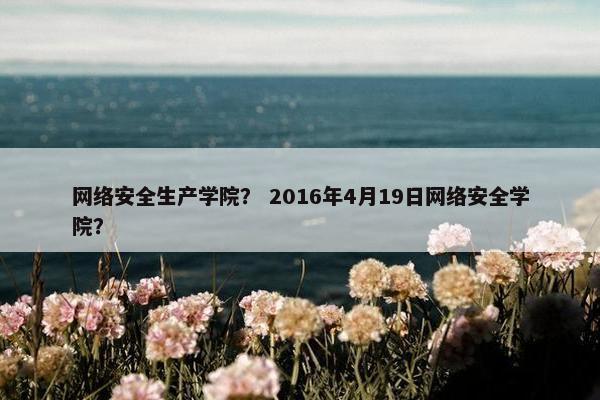 网络安全生产学院？ 2016年4月19日网络安全学院？