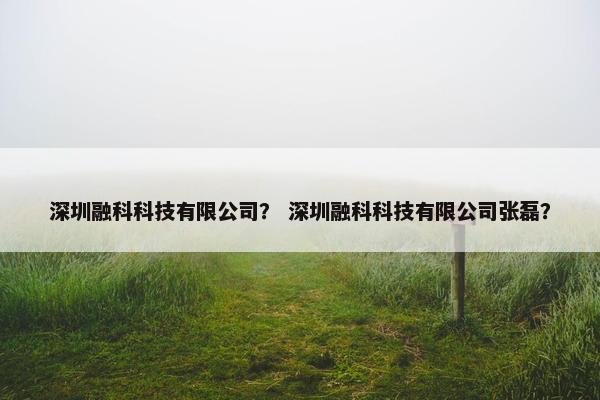 深圳融科科技有限公司？ 深圳融科科技有限公司张磊？