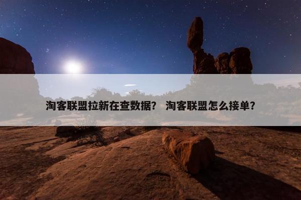 淘客联盟拉新在查数据？ 淘客联盟怎么接单？