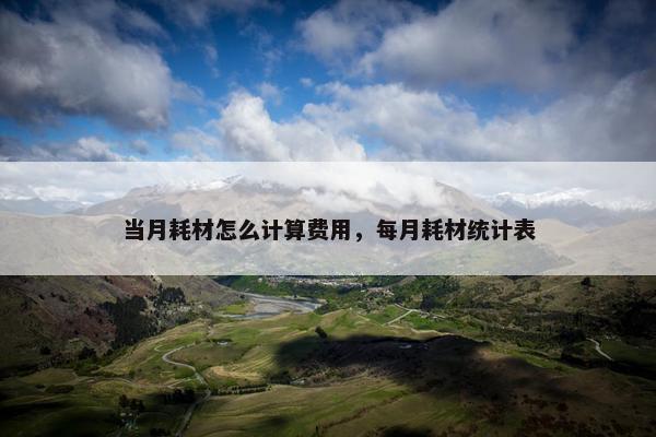 当月耗材怎么计算费用，每月耗材统计表