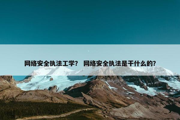 网络安全执法工学？ 网络安全执法是干什么的？