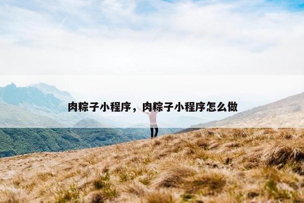 肉粽子小程序，肉粽子小程序怎么做
