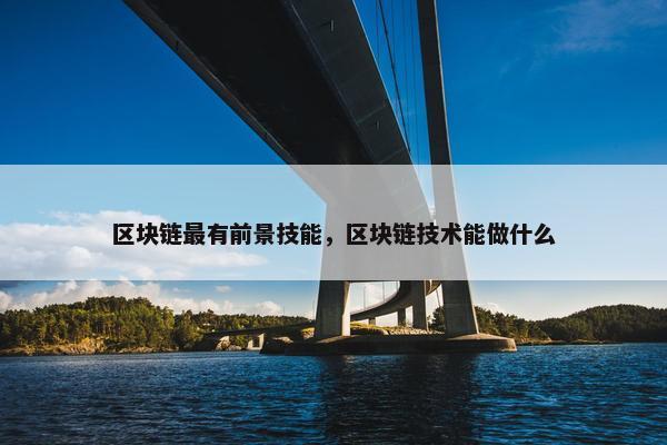 区块链最有前景技能，区块链技术能做什么