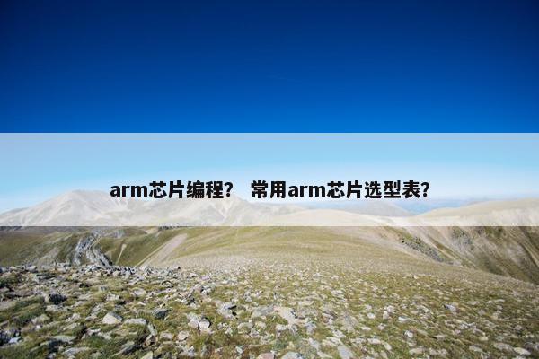arm芯片编程？ 常用arm芯片选型表？
