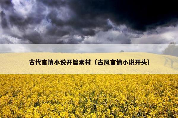 古代言情小说开篇素材（古风言情小说开头）