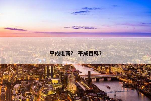 平成电商？ 平成百科？