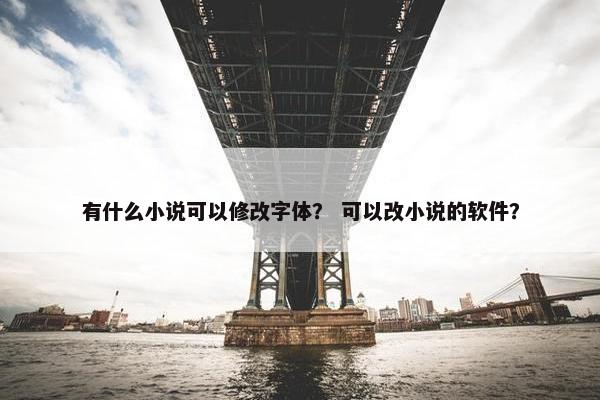 有什么小说可以修改字体？ 可以改小说的软件？