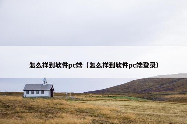 怎么样到软件pc端（怎么样到软件pc端登录）