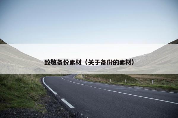 致敬备份素材（关于备份的素材）