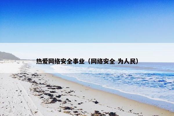 热爱网络安全事业（网络安全 为人民）