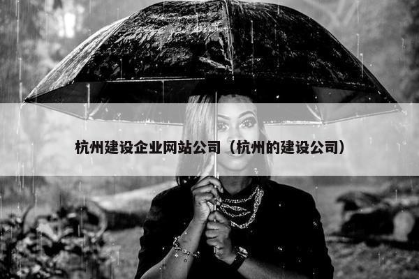 杭州建设企业网站公司（杭州的建设公司）