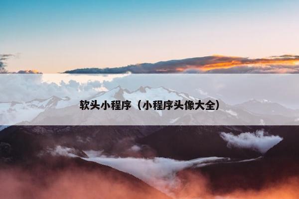 软头小程序（小程序头像大全）