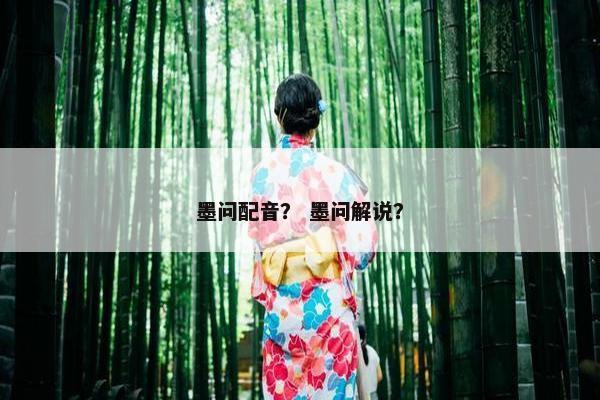 墨问配音？ 墨问解说？
