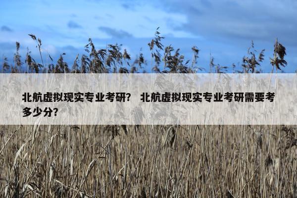 北航虚拟现实专业考研？ 北航虚拟现实专业考研需要考多少分？