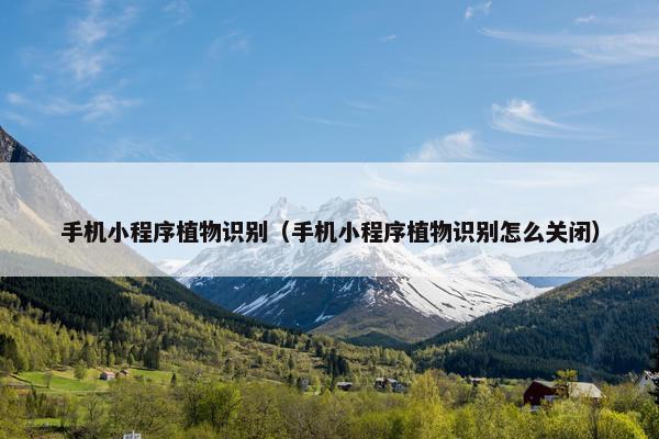 手机小程序植物识别（手机小程序植物识别怎么关闭）