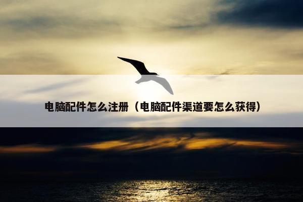 电脑配件怎么注册（电脑配件渠道要怎么获得）