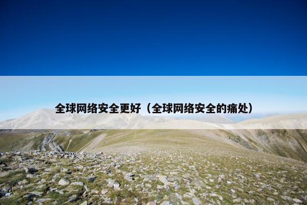 全球网络安全更好（全球网络安全的痛处）