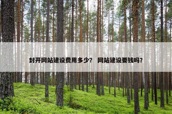 封开网站建设费用多少？ 网站建设要钱吗？
