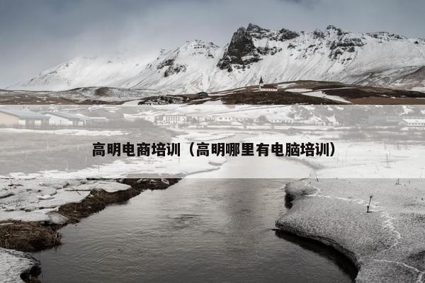 高明电商培训（高明哪里有电脑培训）