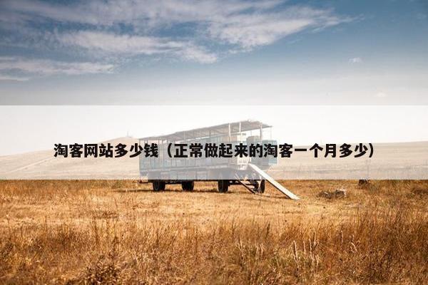 淘客网站多少钱（正常做起来的淘客一个月多少）