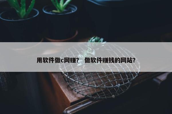 用软件做c网赚？ 做软件赚钱的网站？