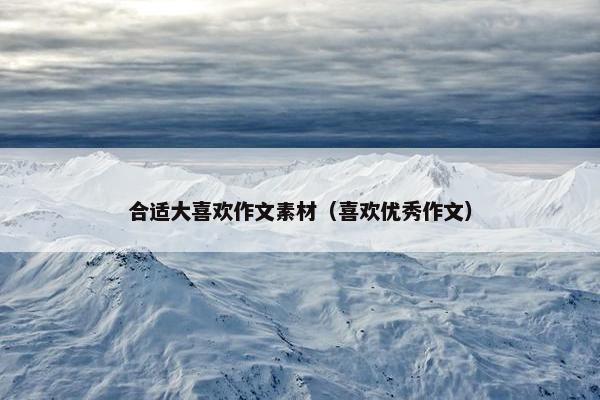 合适大喜欢作文素材（喜欢优秀作文）