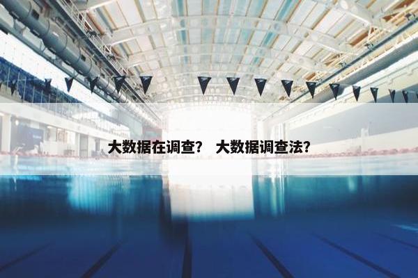 大数据在调查？ 大数据调查法？