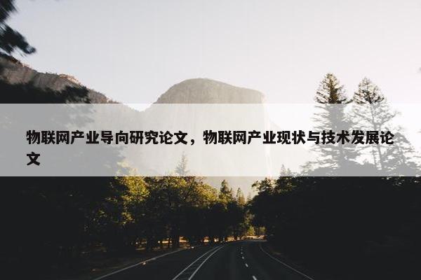 物联网产业导向研究论文，物联网产业现状与技术发展论文