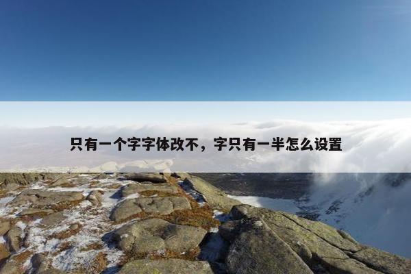 只有一个字字体改不，字只有一半怎么设置