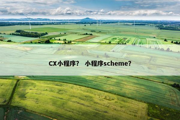 CX小程序？ 小程序scheme？