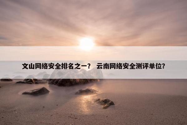 文山网络安全排名之一？ 云南网络安全测评单位？