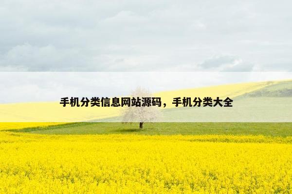 手机分类信息网站源码，手机分类大全