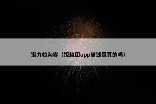 饭力粒淘客（饭粒团app省钱是真的吗）