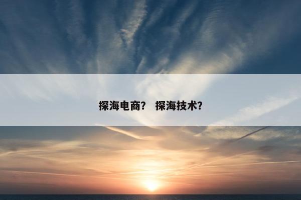 探海电商？ 探海技术？