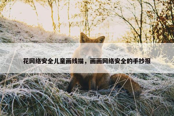 花网络安全儿童画线描，画画网络安全的手抄报