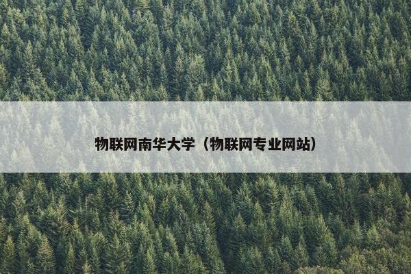 物联网南华大学（物联网专业网站）