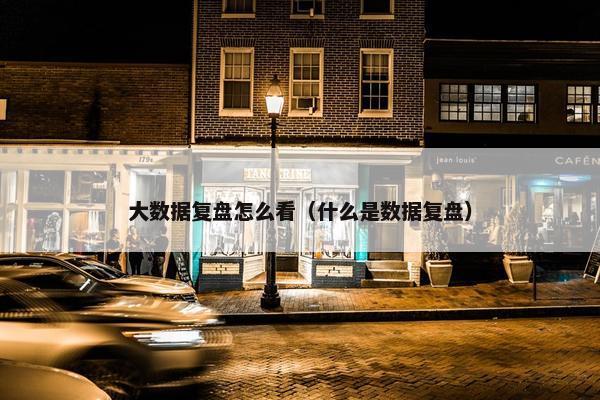 大数据复盘怎么看（什么是数据复盘）