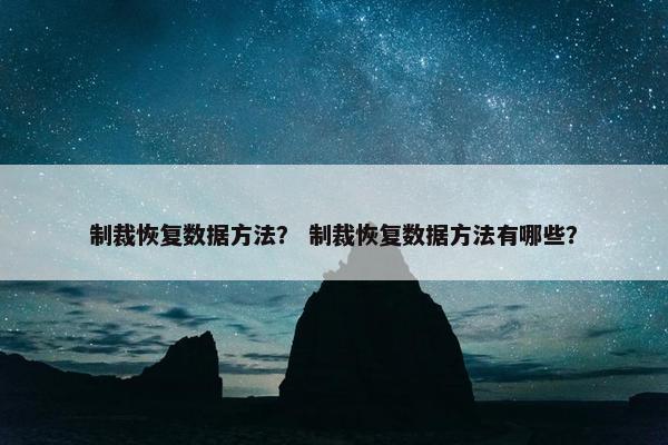 制裁恢复数据方法？ 制裁恢复数据方法有哪些？