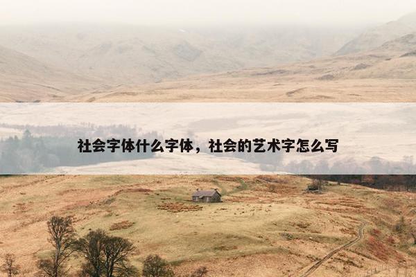 社会字体什么字体，社会的艺术字怎么写