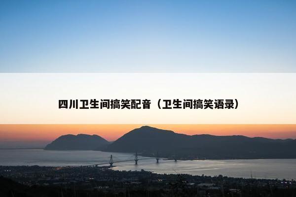 四川卫生间搞笑配音（卫生间搞笑语录）