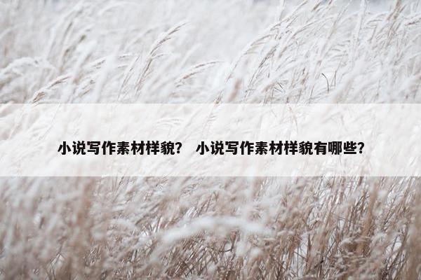 小说写作素材样貌？ 小说写作素材样貌有哪些？