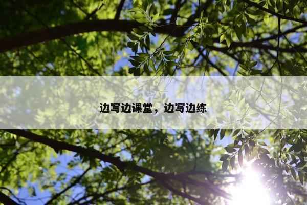边写边课堂，边写边练