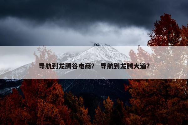 导航到龙腾谷电商？ 导航到龙腾大道？