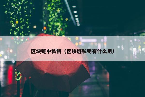 区块链中私钥（区块链私钥有什么用）