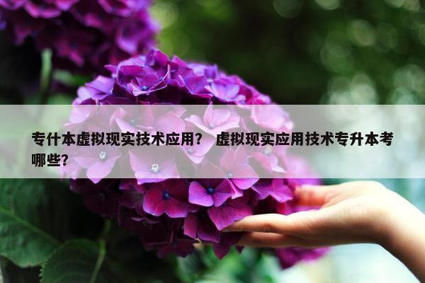 专什本虚拟现实技术应用？ 虚拟现实应用技术专升本考哪些？
