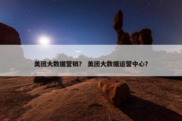 美团大数据营销？ 美团大数据运营中心？