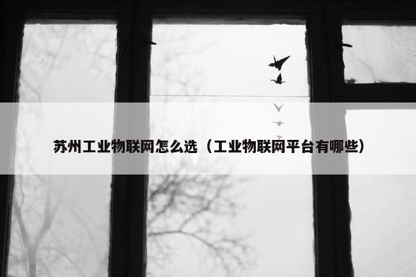 苏州工业物联网怎么选（工业物联网平台有哪些）