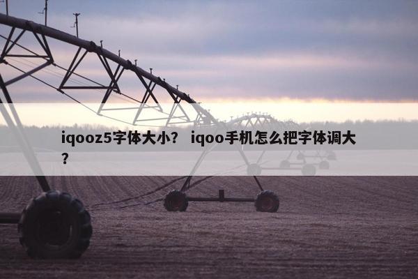 iqooz5字体大小？ iqoo手机怎么把字体调大？