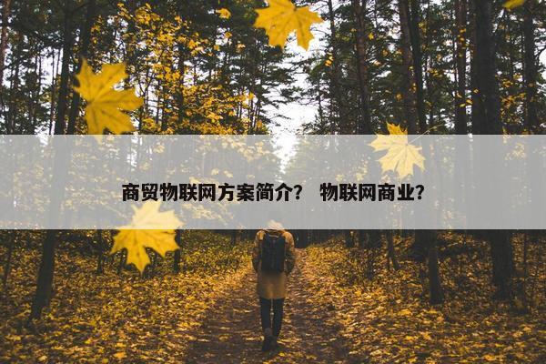 商贸物联网方案简介？ 物联网商业？