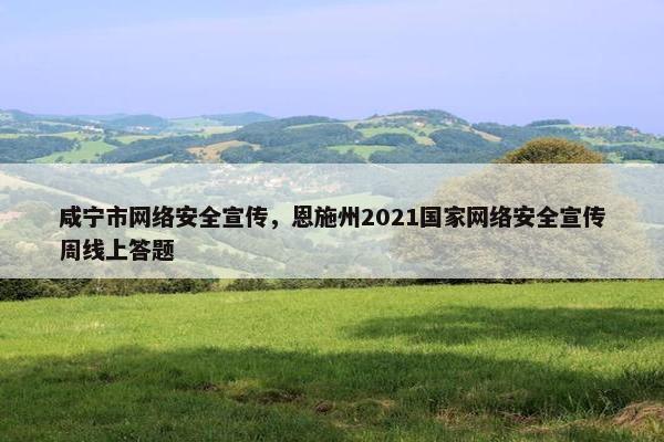 咸宁市网络安全宣传，恩施州2021国家网络安全宣传周线上答题